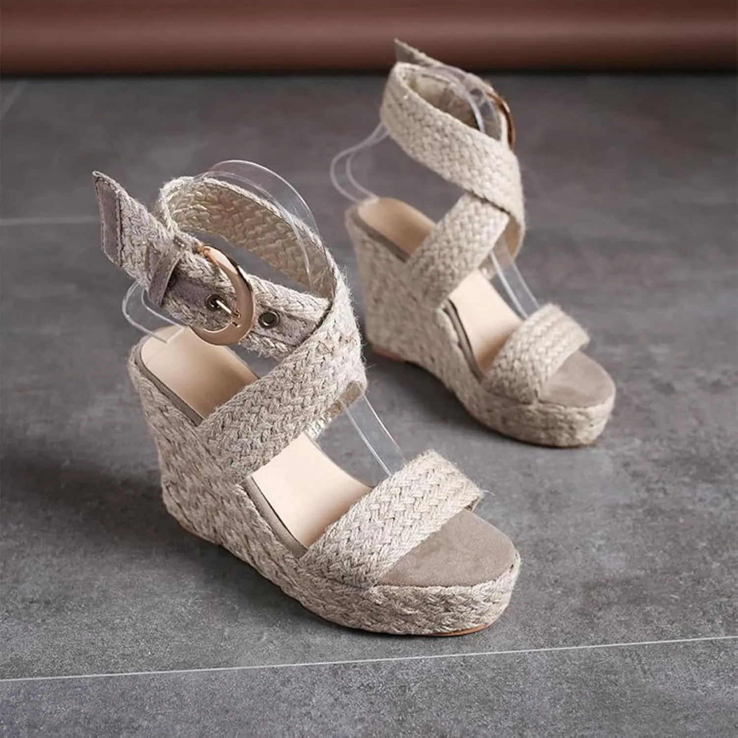 Women's Slope Heel Thick Soled Sandals Summer Casual High Heels Slippers