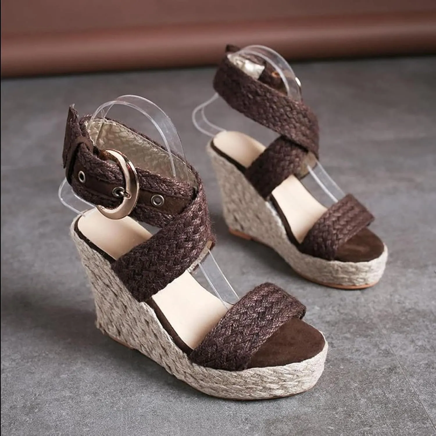 Women's Slope Heel Thick Soled Sandals Summer Casual High Heels Slippers