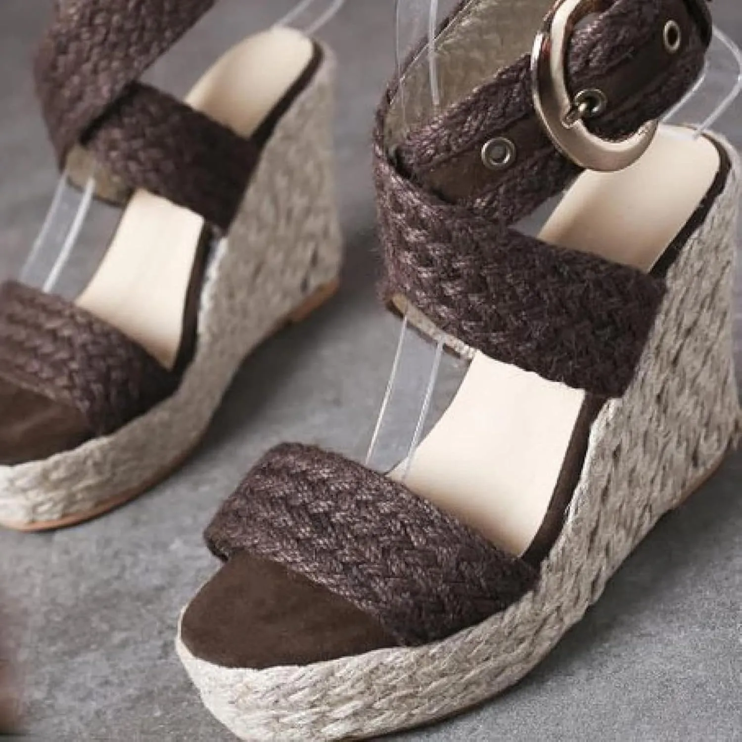 Women's Slope Heel Thick Soled Sandals Summer Casual High Heels Slippers