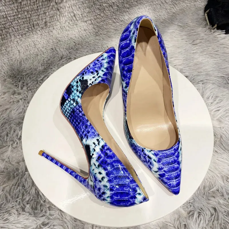 women's snake ultra high heels
