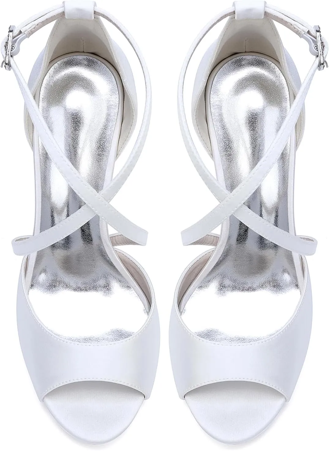Women's Stiletto Heel Sandal Open Toe Back Heel Zip Ankle Strap Satin Wedding Evening Party Shoes with Diamante