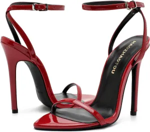 Womens Strappy Lace Up Heels Sandals Sexy Stiletto High Heeled Open Toe Strap Summer Dress Shoes