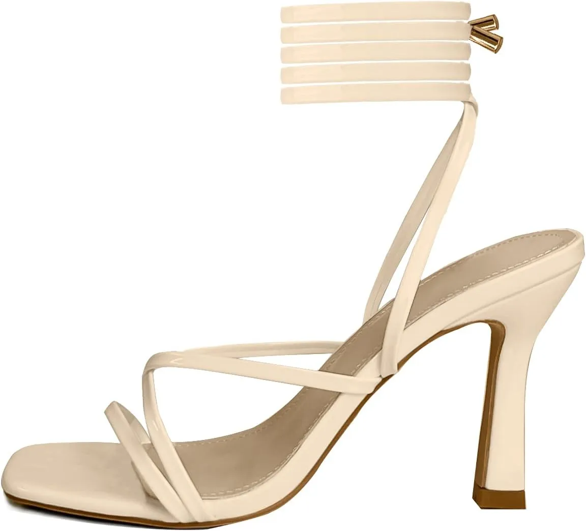 Women’s Strappy Stiletto High Heeled Square Toe Sandals