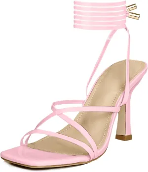 Women’s Strappy Stiletto High Heeled Square Toe Sandals