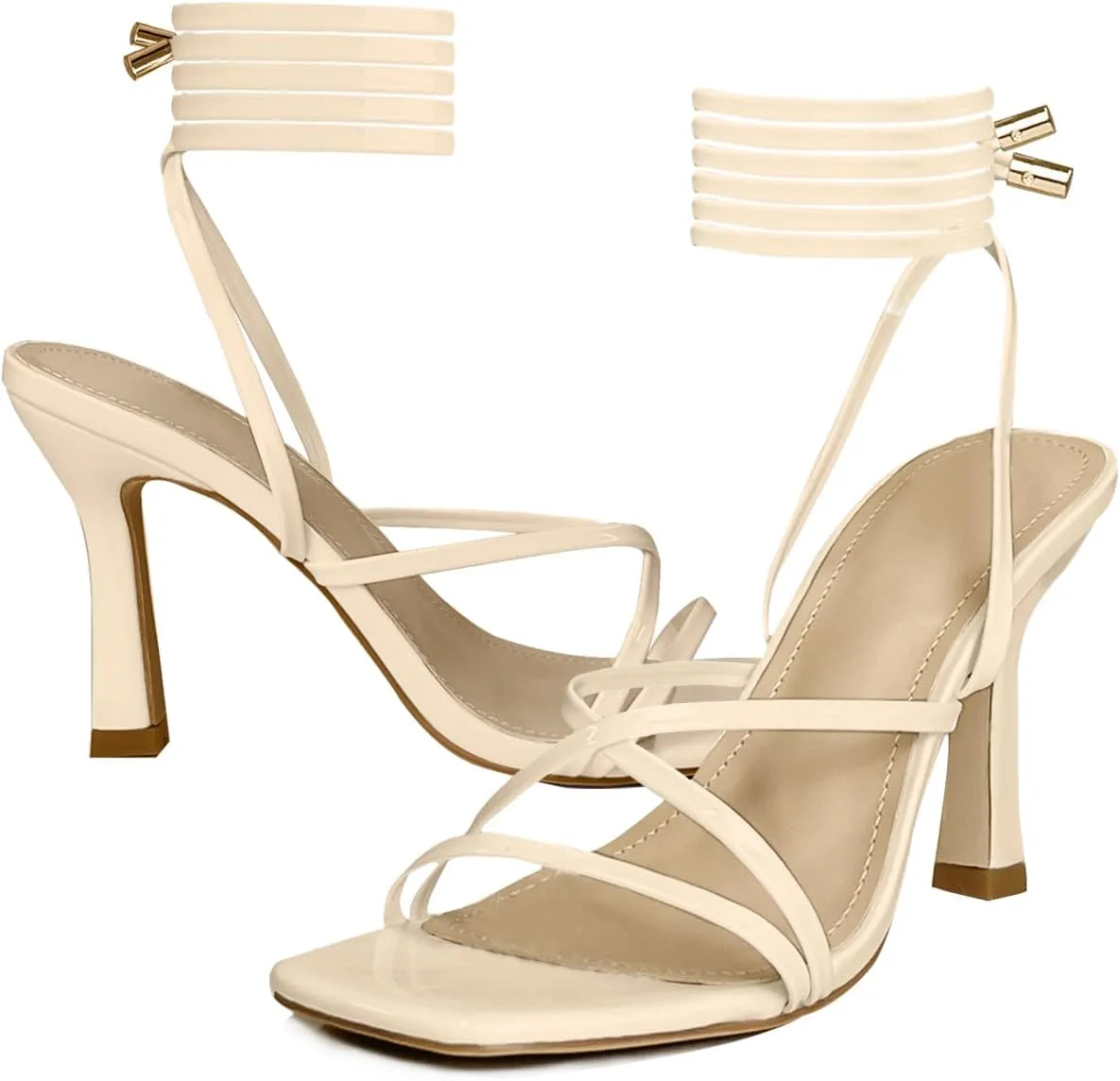 Women’s Strappy Stiletto High Heeled Square Toe Sandals