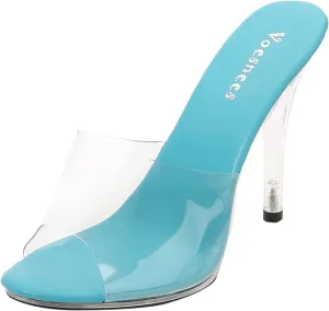Womens Summer Clear Stilettos Heeled Sandals 2025 Casual Fashionable Slingback Open Toe Comfortable Dress Slippers Slip On Summer Backless Mules Slide Walking Shoes for Daily Wear