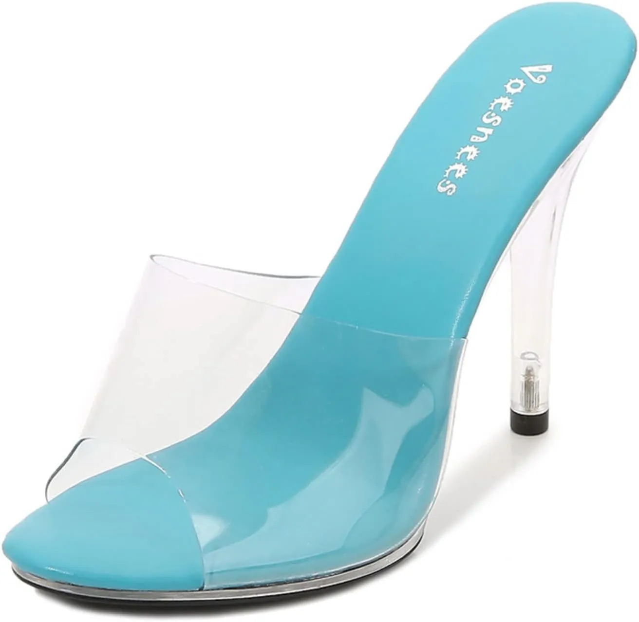 Womens Summer Clear Stilettos Heeled Sandals 2025 Casual Fashionable Slingback Open Toe Comfortable Dress Slippers Slip On Summer Backless Mules Slide Walking Shoes for Daily Wear