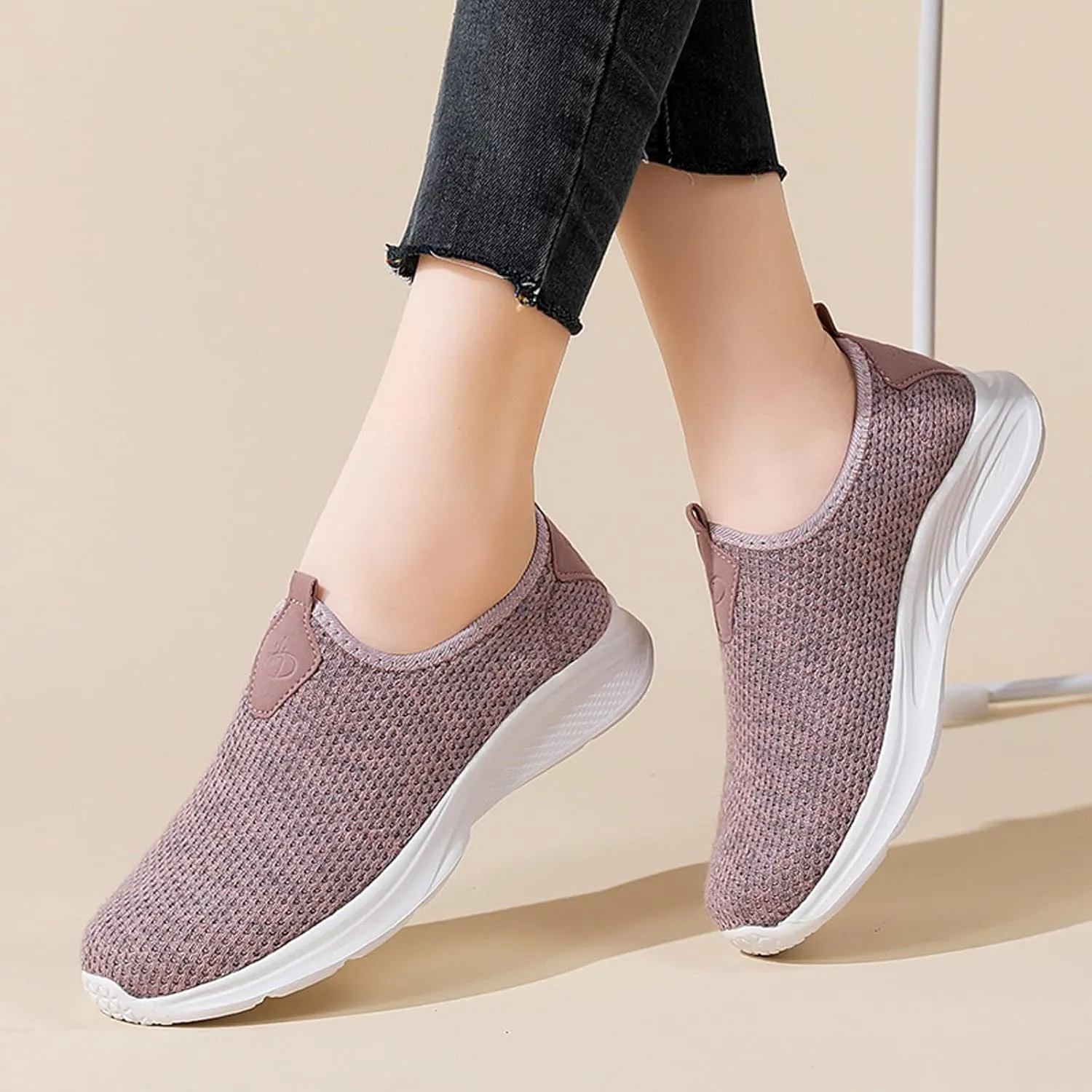 Womens Walking Shoes Sock Casual Ladies Fashion Sneakers Running Shoes for Women Food Service Woman Shoes Casual Brown Sneakers Waterproof Tennis Shoe Casual Loafers
