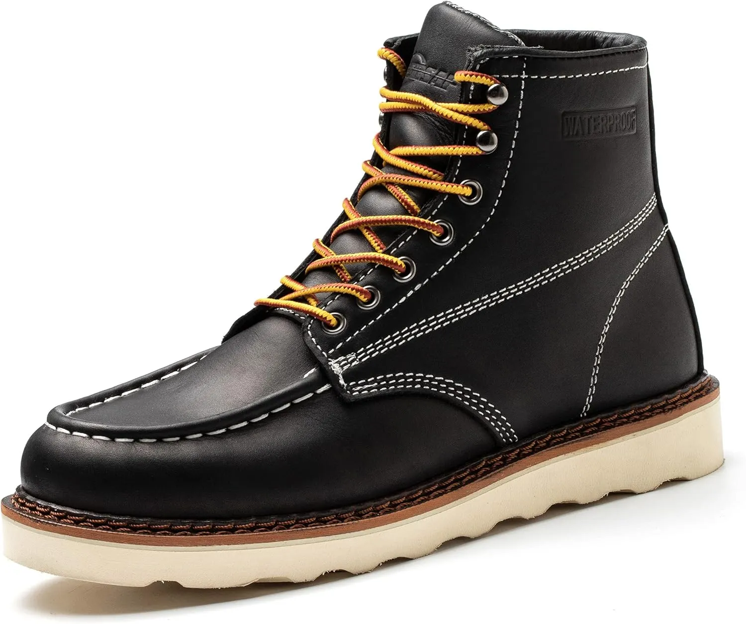 Work Boots for Men - 6 Inch Wedge Soft Toe Mens Work Boots, Waterproof Construction Work Shoes