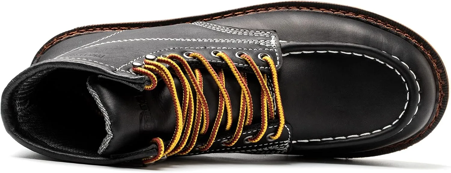 Work Boots for Men - 6 Inch Wedge Soft Toe Mens Work Boots, Waterproof Construction Work Shoes