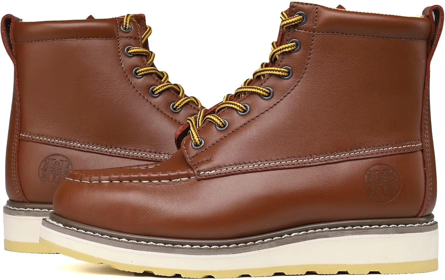 Work Boots for Men - 6" Composite/Soft Toe Mens Work Boots, Non-Slip Water Resistant EH Construction Work Shoes