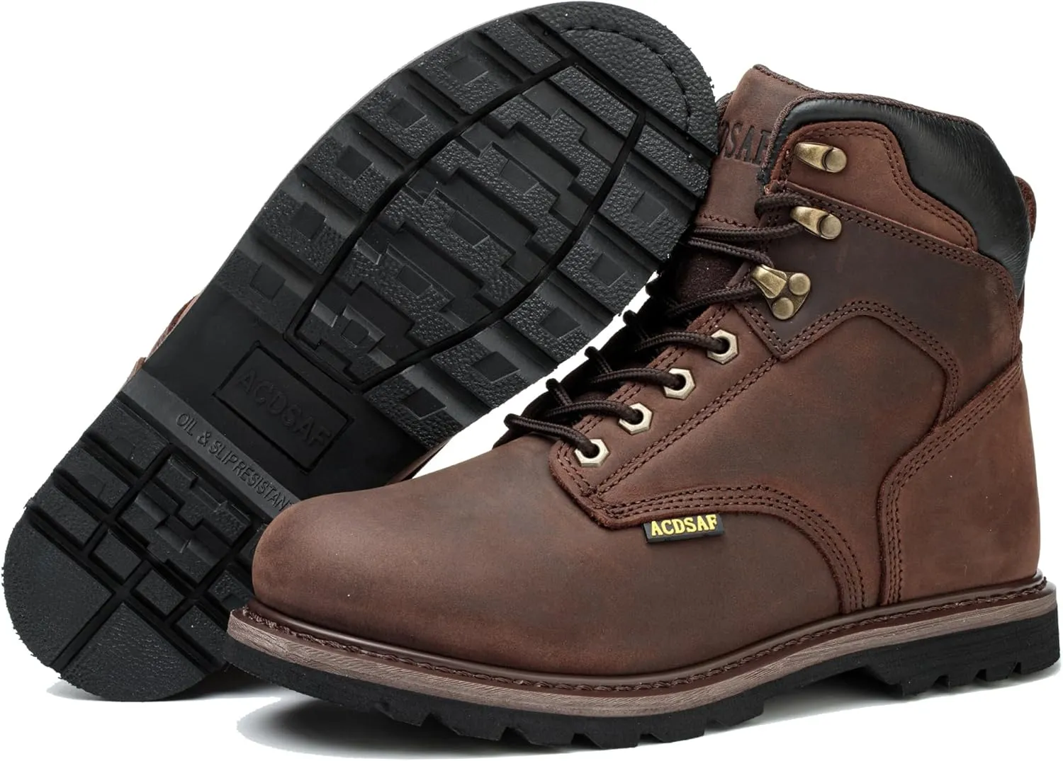 Work Boots for Men Waterproof Comfortable Anti-Fatigue Soft Toe Working Shoes Slip Resistant Construction Safety Work Boots