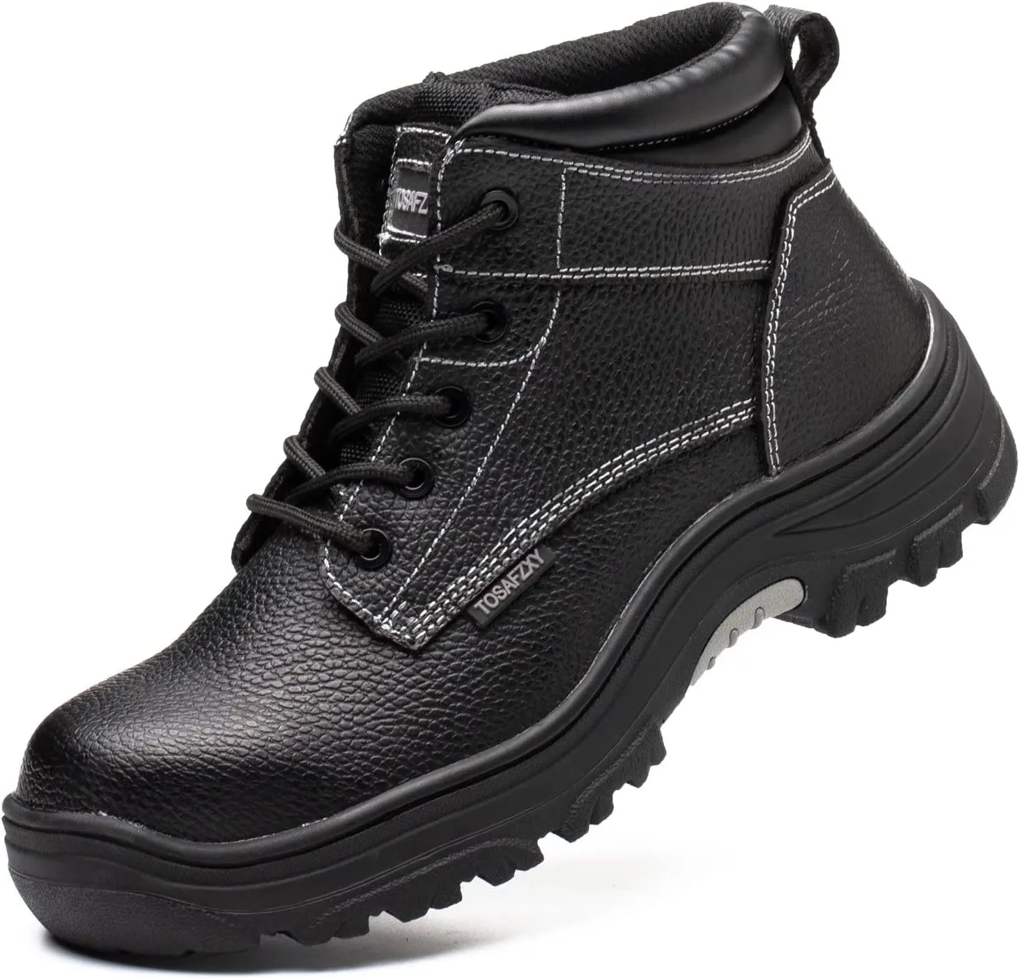 Work Boots Indestructible Composite-Toe Waterproof Leather Work Boots Safety Shoes for Men