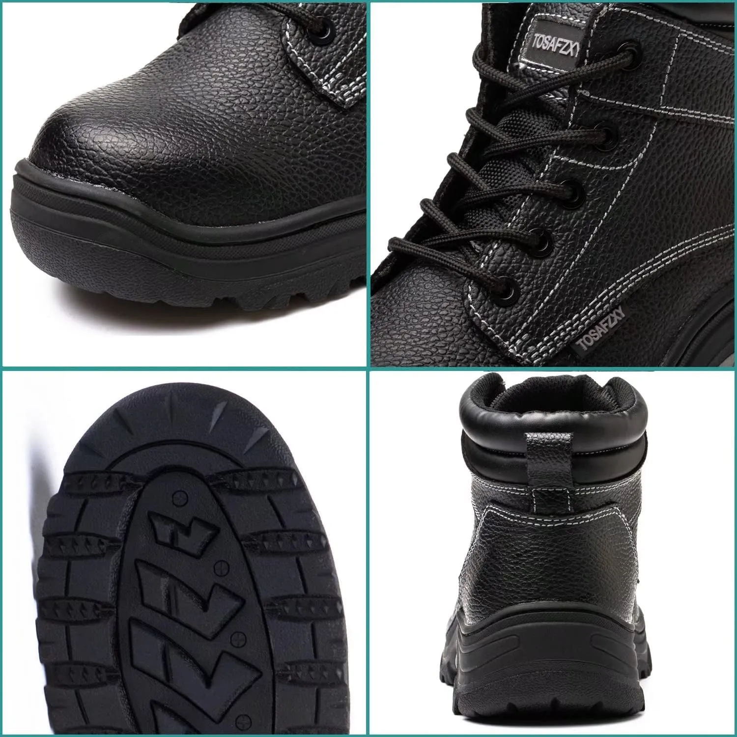 Work Boots Indestructible Composite-Toe Waterproof Leather Work Boots Safety Shoes for Men