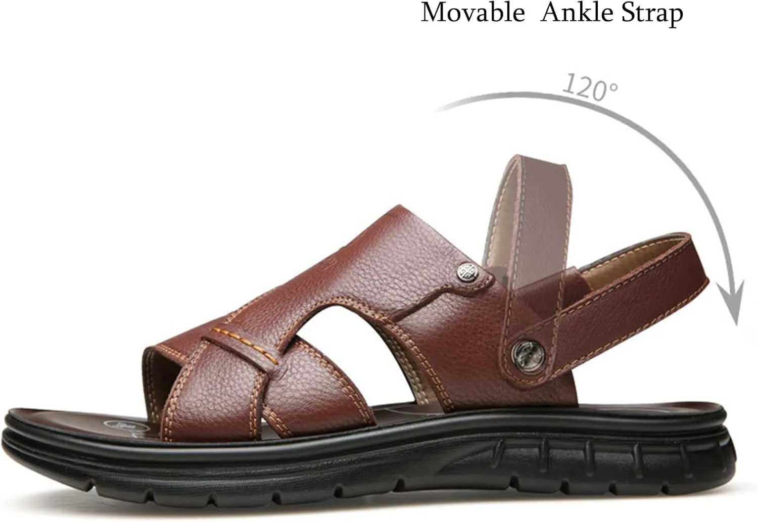 WUIWUIYU Men's Casual Sandals Open-Toe Sport Hiking & Outdoor Walking Water Sandals Beach Slippers Summer Home Shoes