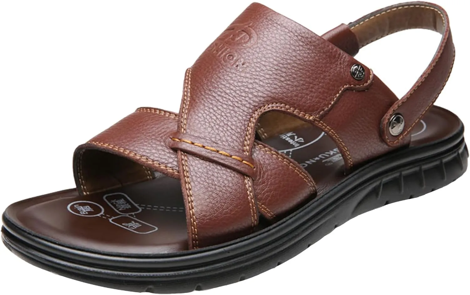 WUIWUIYU Men's Casual Sandals Open-Toe Sport Hiking & Outdoor Walking Water Sandals Beach Slippers Summer Home Shoes
