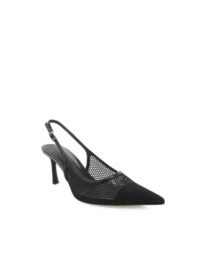 Xahia Heels - Black Net Mesh