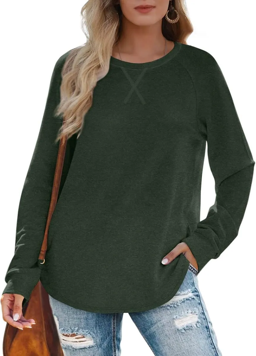 XIEERDUO Womens Sweatshirts Crewneck Loose Fitting Tops For Women Long Sleeve Shirts Pullover