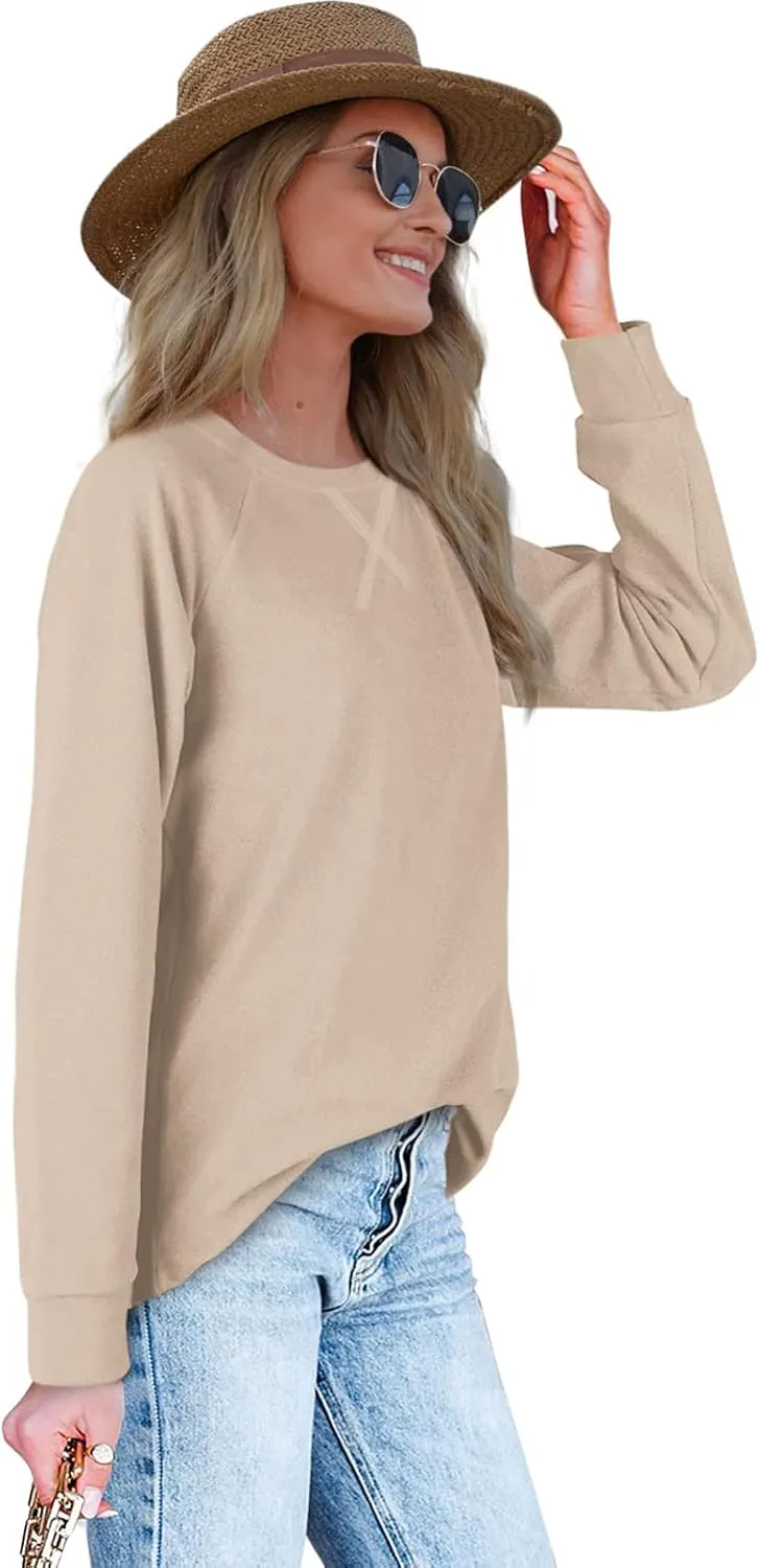 XIEERDUO Womens Sweatshirts Crewneck Loose Fitting Tops For Women Long Sleeve Shirts Pullover
