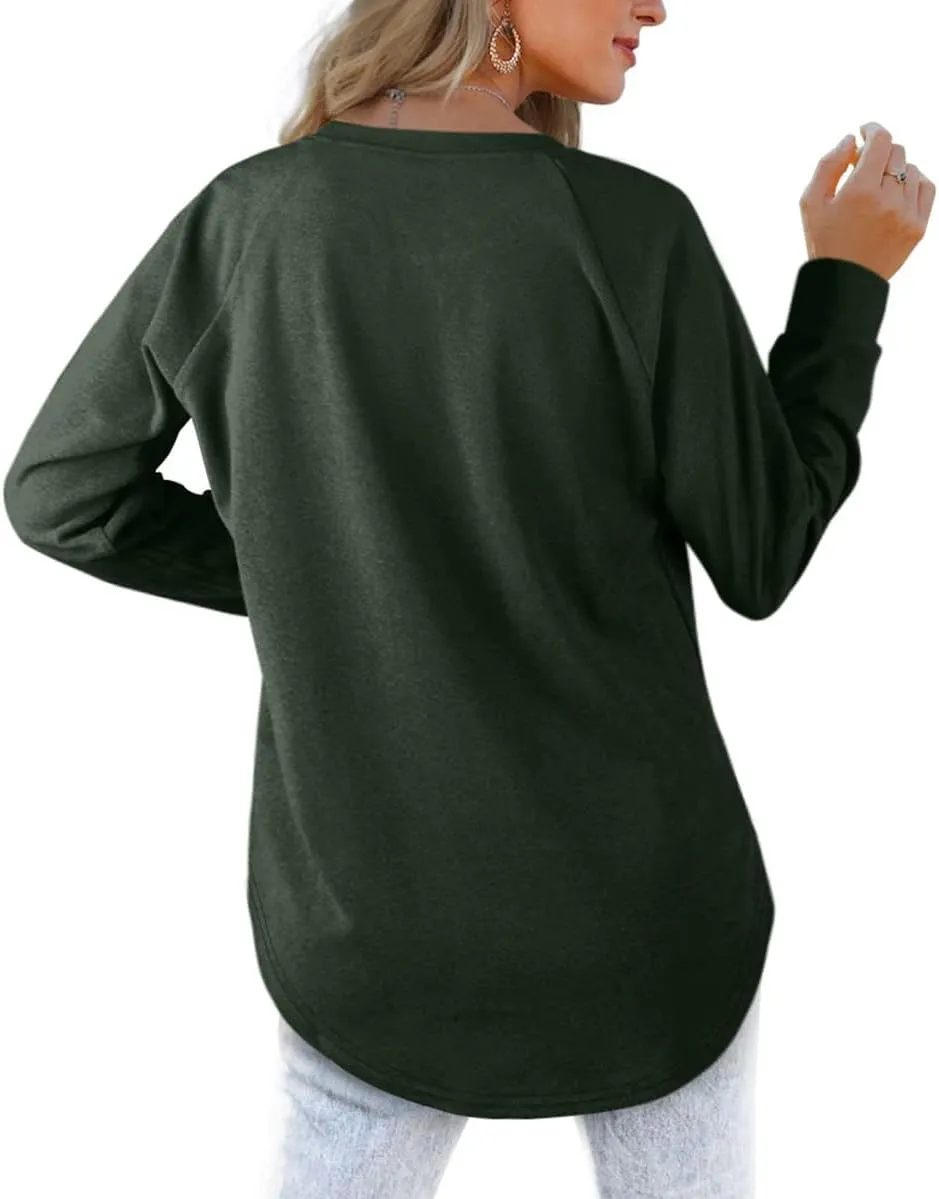 XIEERDUO Womens Sweatshirts Crewneck Loose Fitting Tops For Women Long Sleeve Shirts Pullover