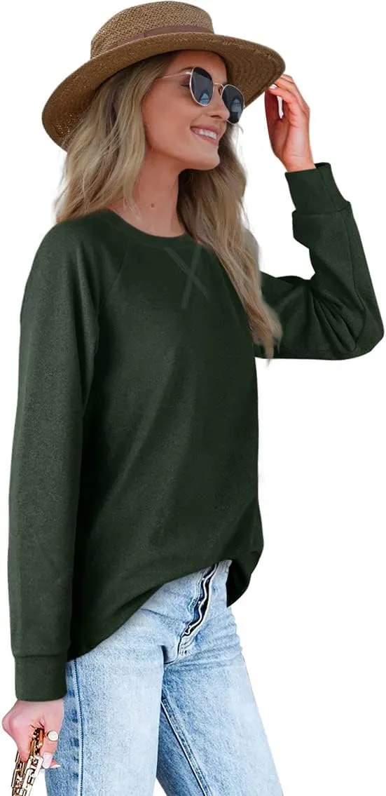 XIEERDUO Womens Sweatshirts Crewneck Loose Fitting Tops For Women Long Sleeve Shirts Pullover