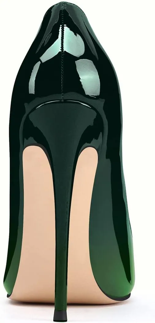 XINIUNIU High Heels for Women Pumps Gradient Patent Leather 4.7 inches/12CM Formal Sexy Fashion Stiletto Dress Wedding Shoes Pointed Toe