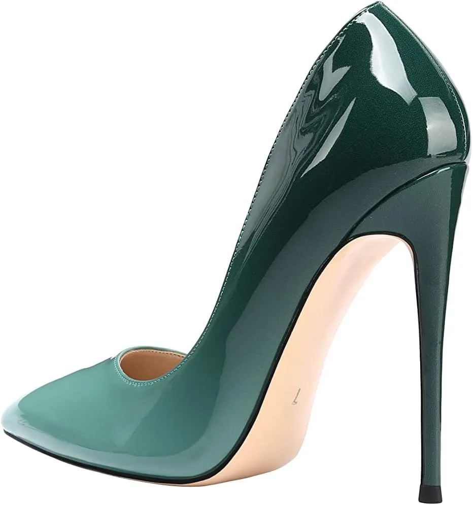 XINIUNIU High Heels for Women Pumps Gradient Patent Leather 4.7 inches/12CM Formal Sexy Fashion Stiletto Dress Wedding Shoes Pointed Toe