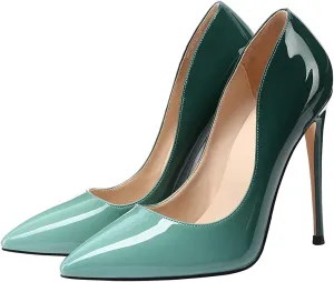 XINIUNIU High Heels for Women Pumps Gradient Patent Leather 4.7 inches/12CM Formal Sexy Fashion Stiletto Dress Wedding Shoes Pointed Toe