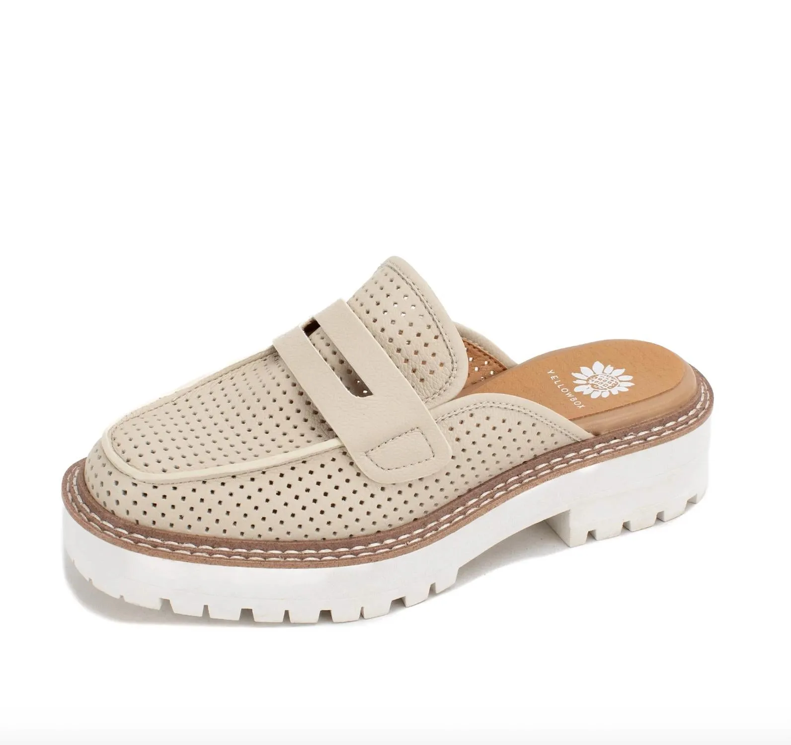 Yb Loafer Mule-Ivory In Beige