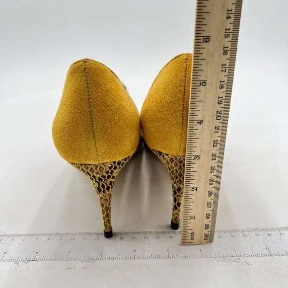 YDN Women's Mid Heels Slip on Loafer Stilettos Pumps Pointy Toe Slide Suede Prom