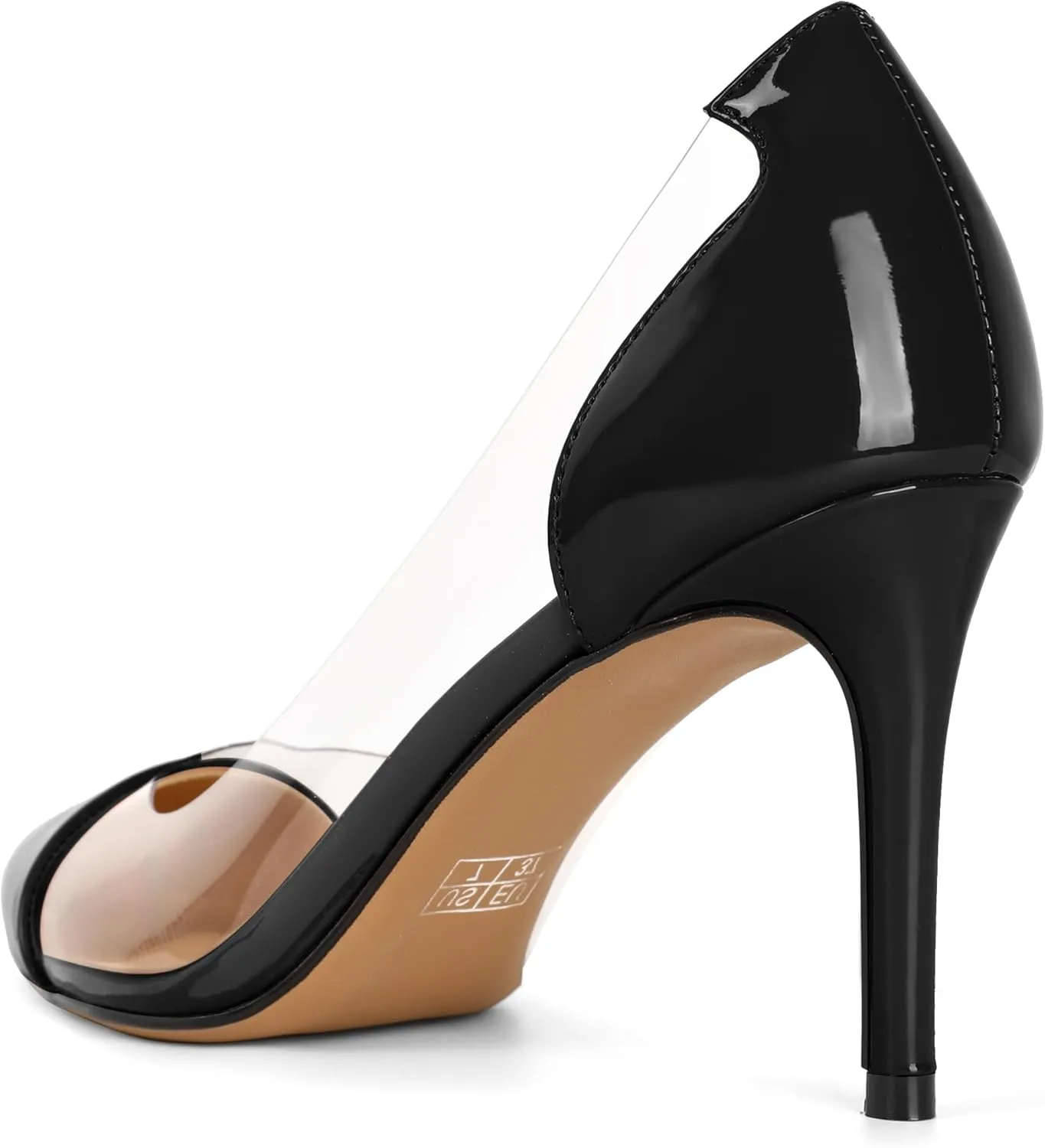 YODEKS Women's Clear Pumps Pointed Cap Toe Transparent High Heels Shoes 8.5CM Stiletto Heels Wedding Women Dress Evening Party Shoes