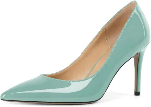 YODEKS Women's High Heel Pumps Pointed Toe Classic 85mm Stiletto Heels Patent Party Dress Shoes