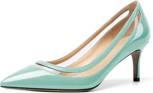 YODEKS Women's Low Heels Pumps Pointy Toe Kitten Heel Daily Pumps Office Work Shoes for Bridal Evening Prom