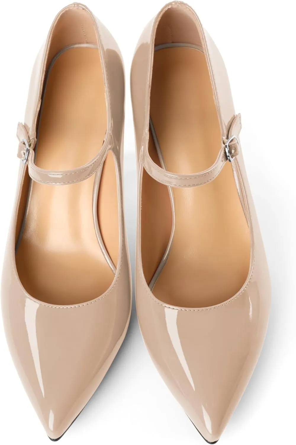 YODEKS Womens Mary Jane High Heel Pumps 8cm Stilettos Pointed Toe Court Shoes Office Party Wedding Dress Shoes