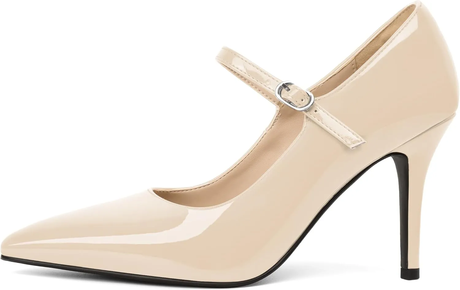 YODEKS Womens Mary Jane High Heel Pumps 8cm Stilettos Pointed Toe Court Shoes Office Party Wedding Dress Shoes