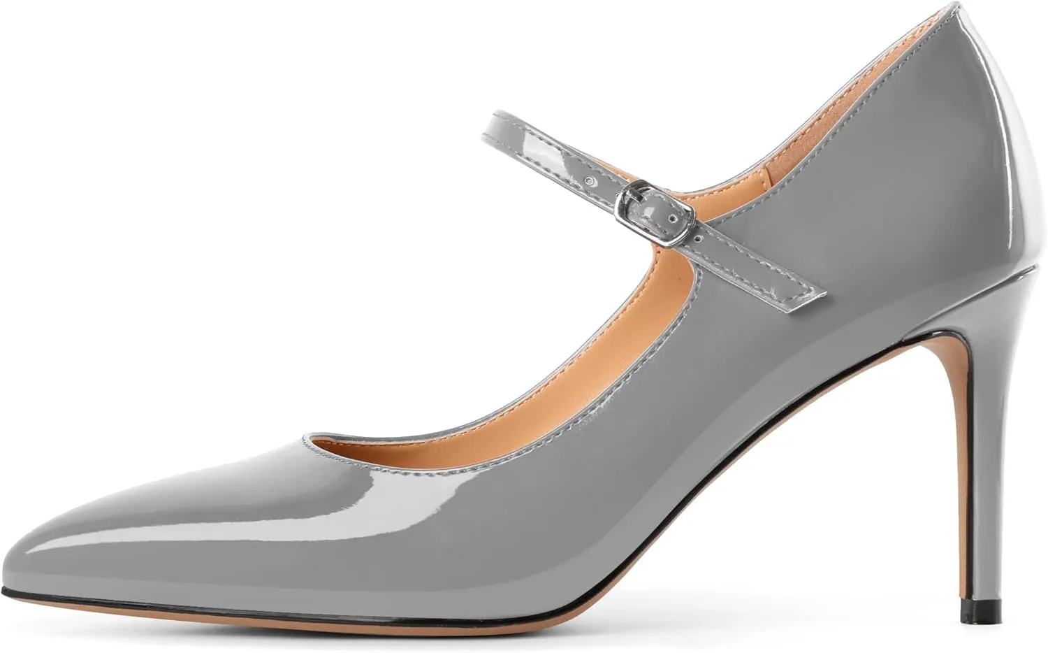 YODEKS Womens Mary Jane High Heel Pumps 8cm Stilettos Pointed Toe Court Shoes Office Party Wedding Dress Shoes