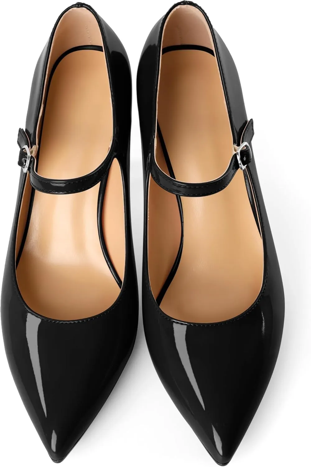 YODEKS Womens Mary Jane High Heel Pumps 8cm Stilettos Pointed Toe Court Shoes Office Party Wedding Dress Shoes