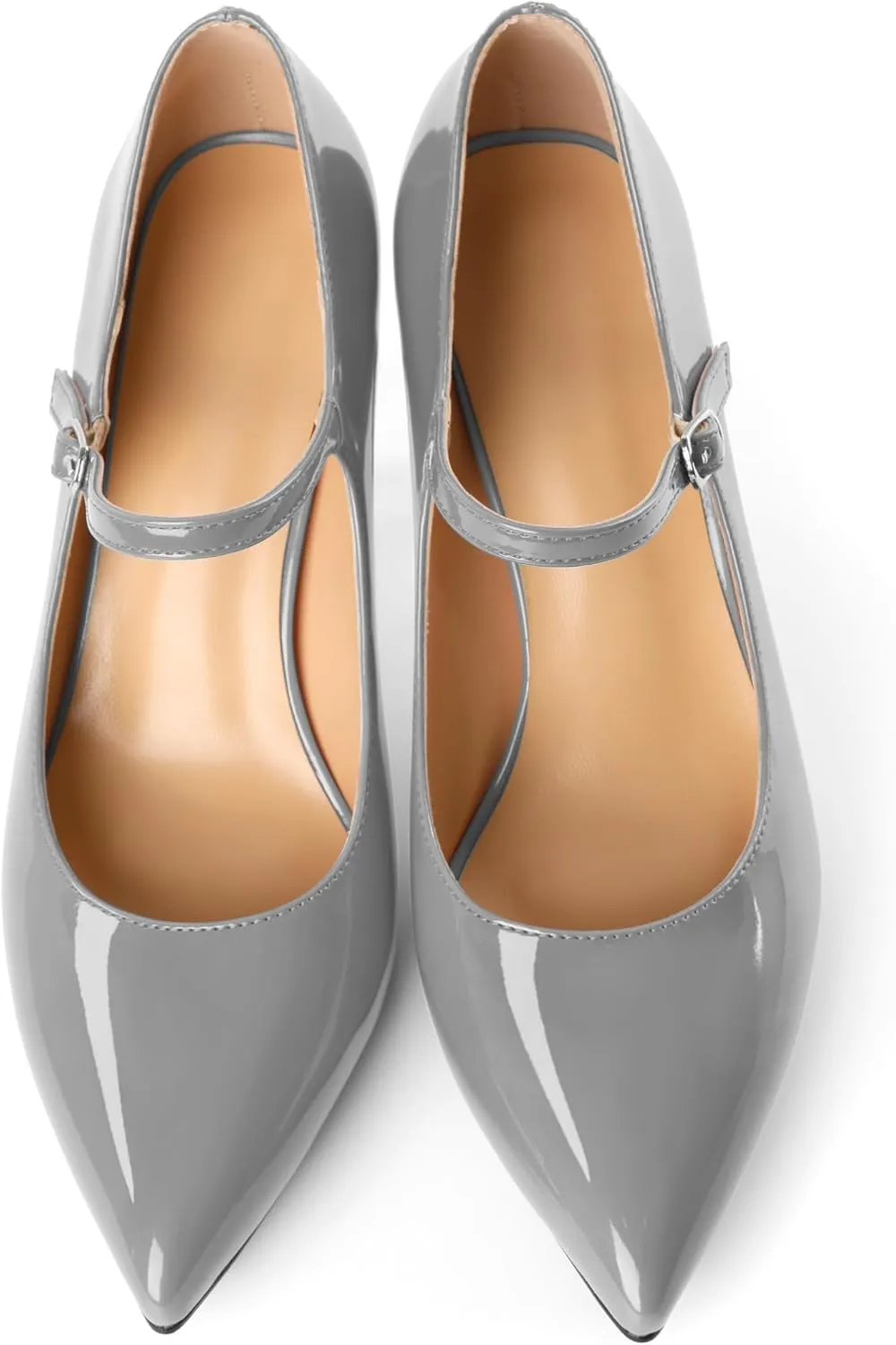 YODEKS Womens Mary Jane High Heel Pumps 8cm Stilettos Pointed Toe Court Shoes Office Party Wedding Dress Shoes