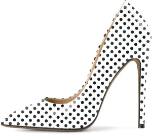 YODEKS Womens Pointed Toe High Heels Slip On Stiletto Pumps Wedding Party Basic Shoes 12cm