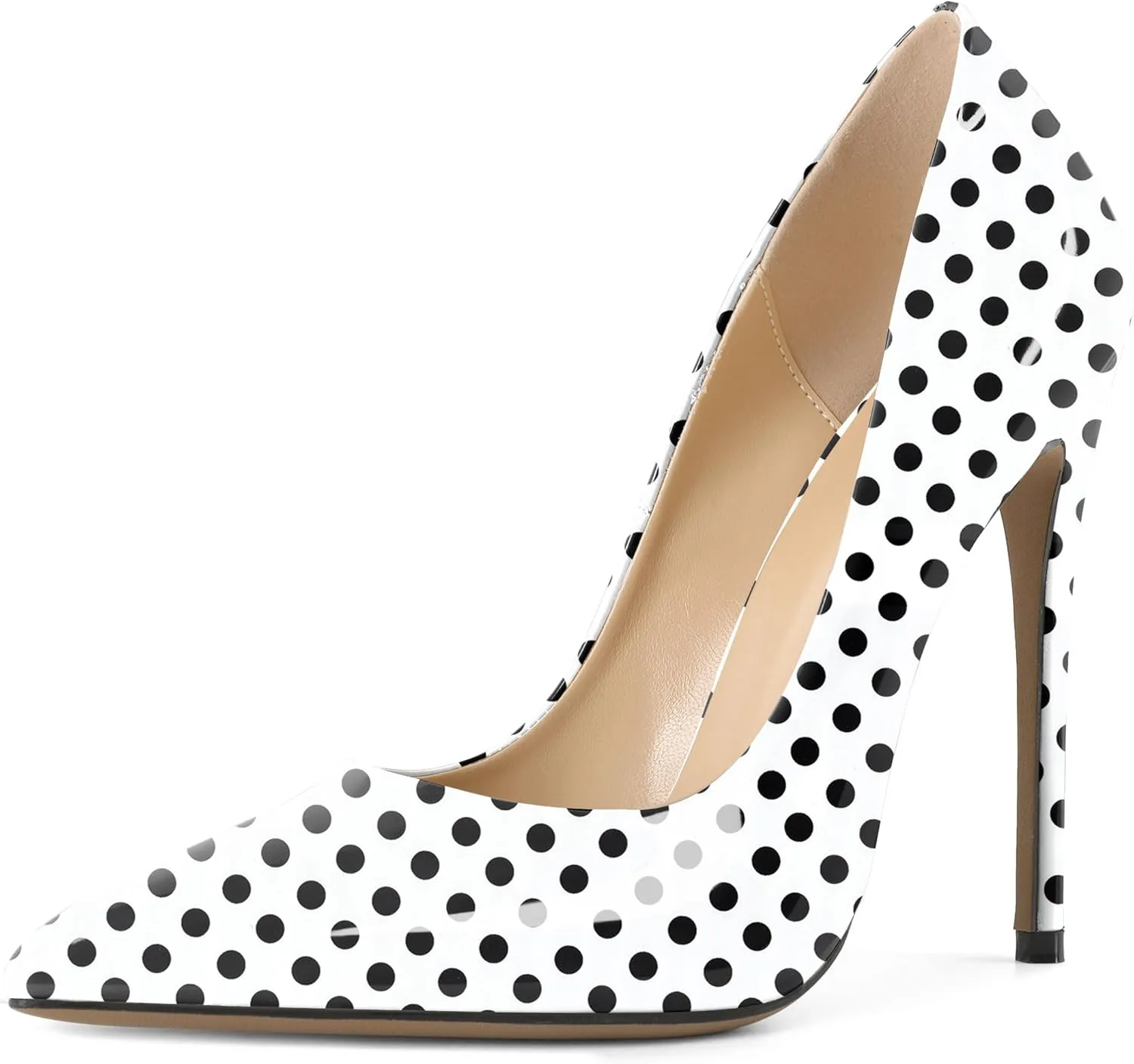 YODEKS Womens Pointed Toe High Heels Slip On Stiletto Pumps Wedding Party Basic Shoes 12cm