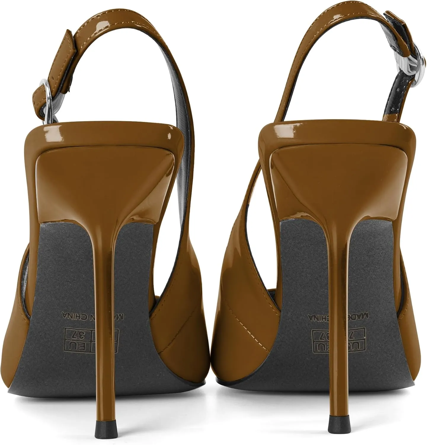 Zamikoo Slingback Heels for Women Pointed Toe Slip On Stilettos High Heel Pumps Shoes 4 Inches