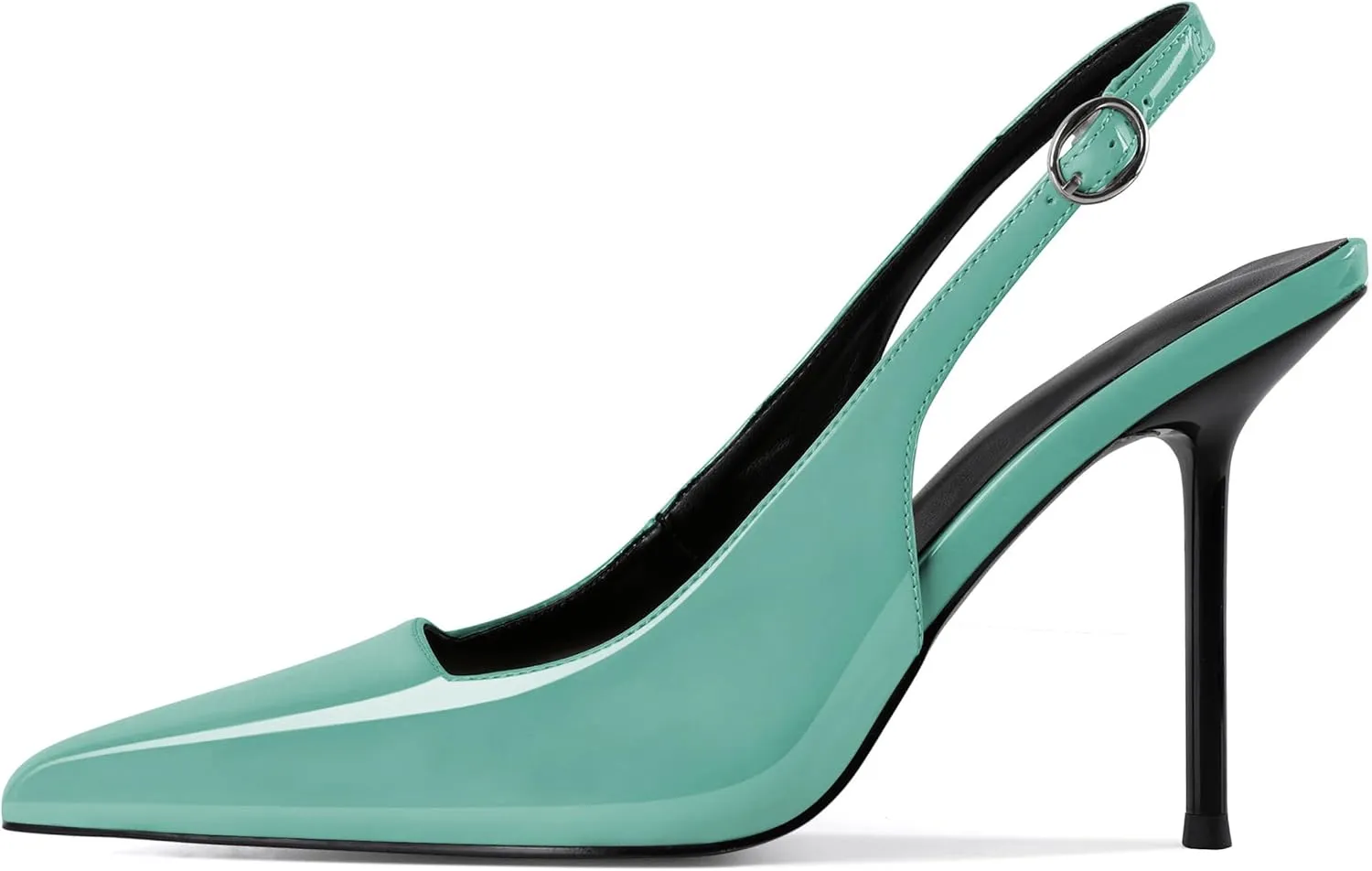 Zamikoo Slingback Heels for Women Pointed Toe Slip On Stilettos High Heel Pumps Shoes 4 Inches