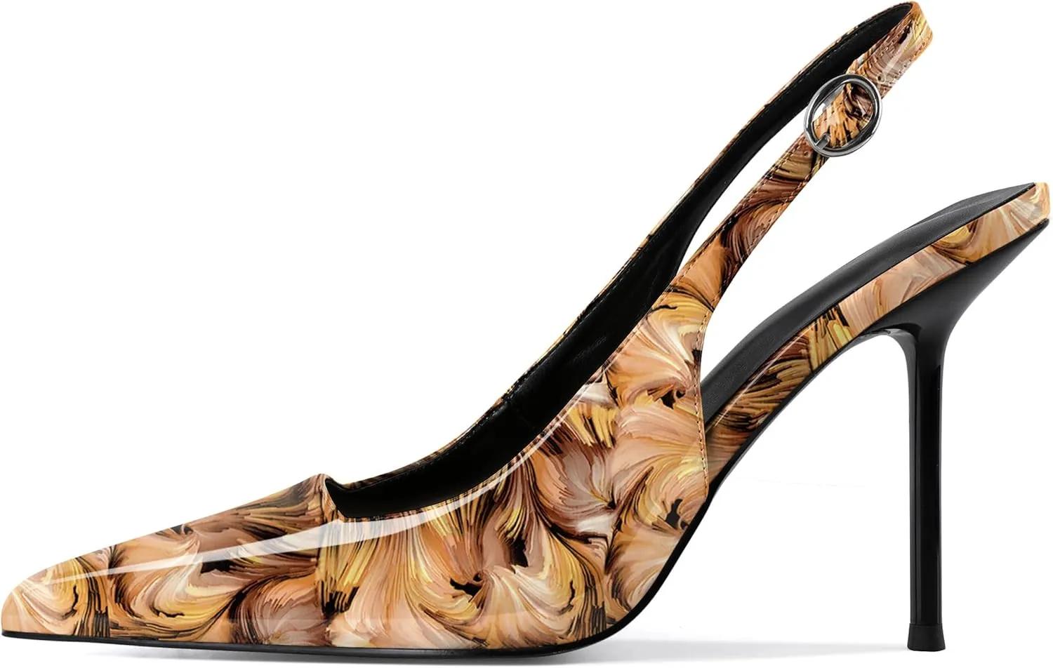 Zamikoo Slingback Heels for Women Pointed Toe Slip On Stilettos High Heel Pumps Shoes 4 Inches