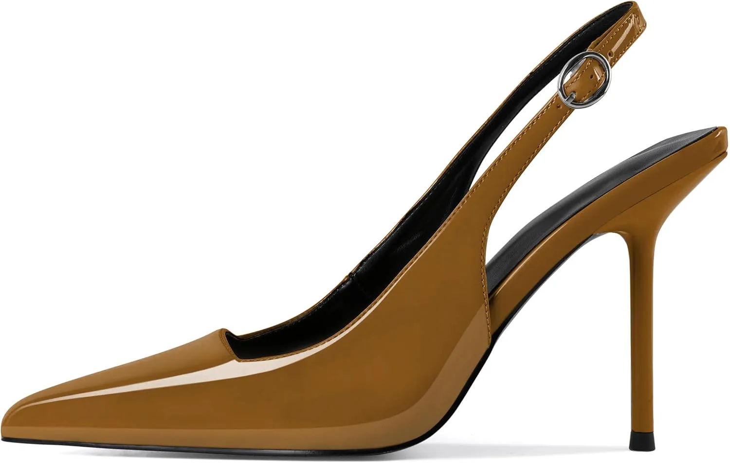 Zamikoo Slingback Heels for Women Pointed Toe Slip On Stilettos High Heel Pumps Shoes 4 Inches