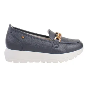 Zanni Ladies Platform Loafers - Makkari One - Navy