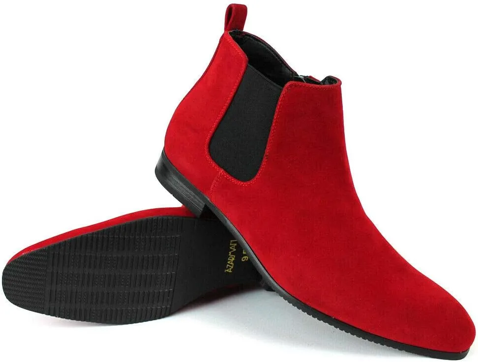 ÃZARMAN Men's Ankle Dress Chelsea Boots Side Zipper Closure