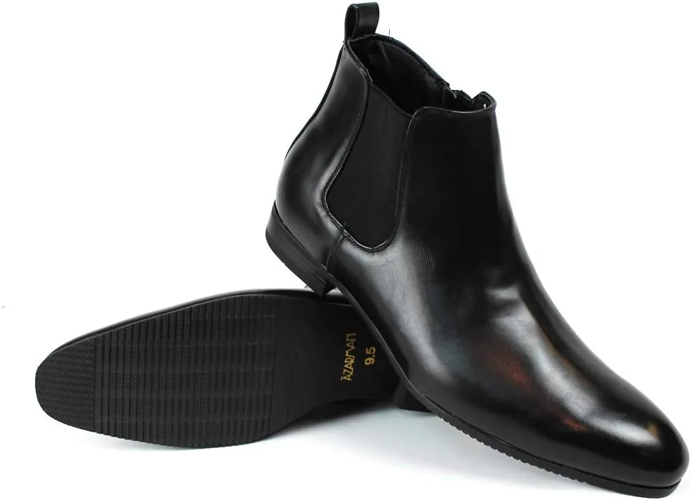 ÃZARMAN Men's Ankle Dress Chelsea Boots Side Zipper Closure