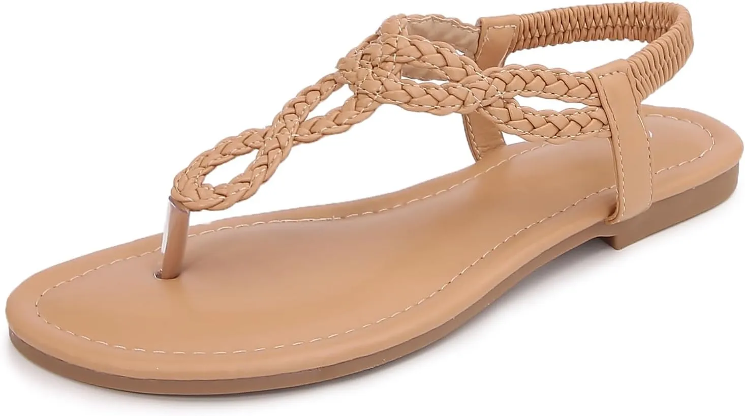 zeetoo Women's Flat Sandals Summer T-StrapThong Bohemian Casual Comfortable Dressy Sandals for Women