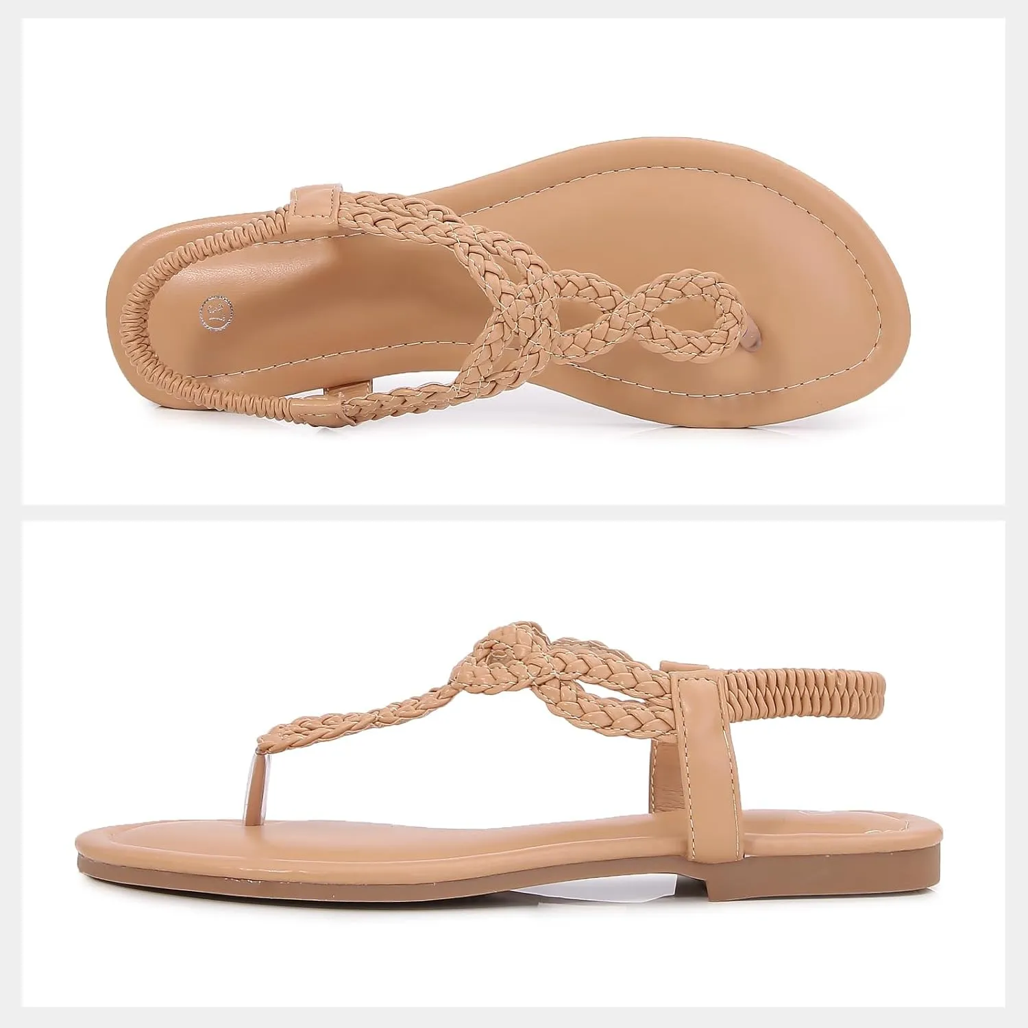 zeetoo Women's Flat Sandals Summer T-StrapThong Bohemian Casual Comfortable Dressy Sandals for Women