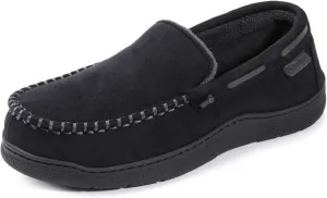 Zigzagger Men's Moccasin Slippers Memory Foam House Shoes, Indoor and Outdoor Warm Loafer Slippers
